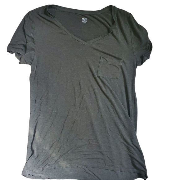 Mossimo Dark Green V-Neck Top Sz Large - Picture 1 of 3